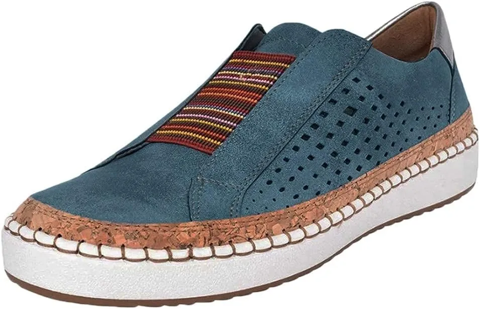ZBYY Women's Fashion Slip-On Sneaker Breathable Casual Flat Loafers Flats Rubber Sole Canvas Shoes Summer Beach Shoes