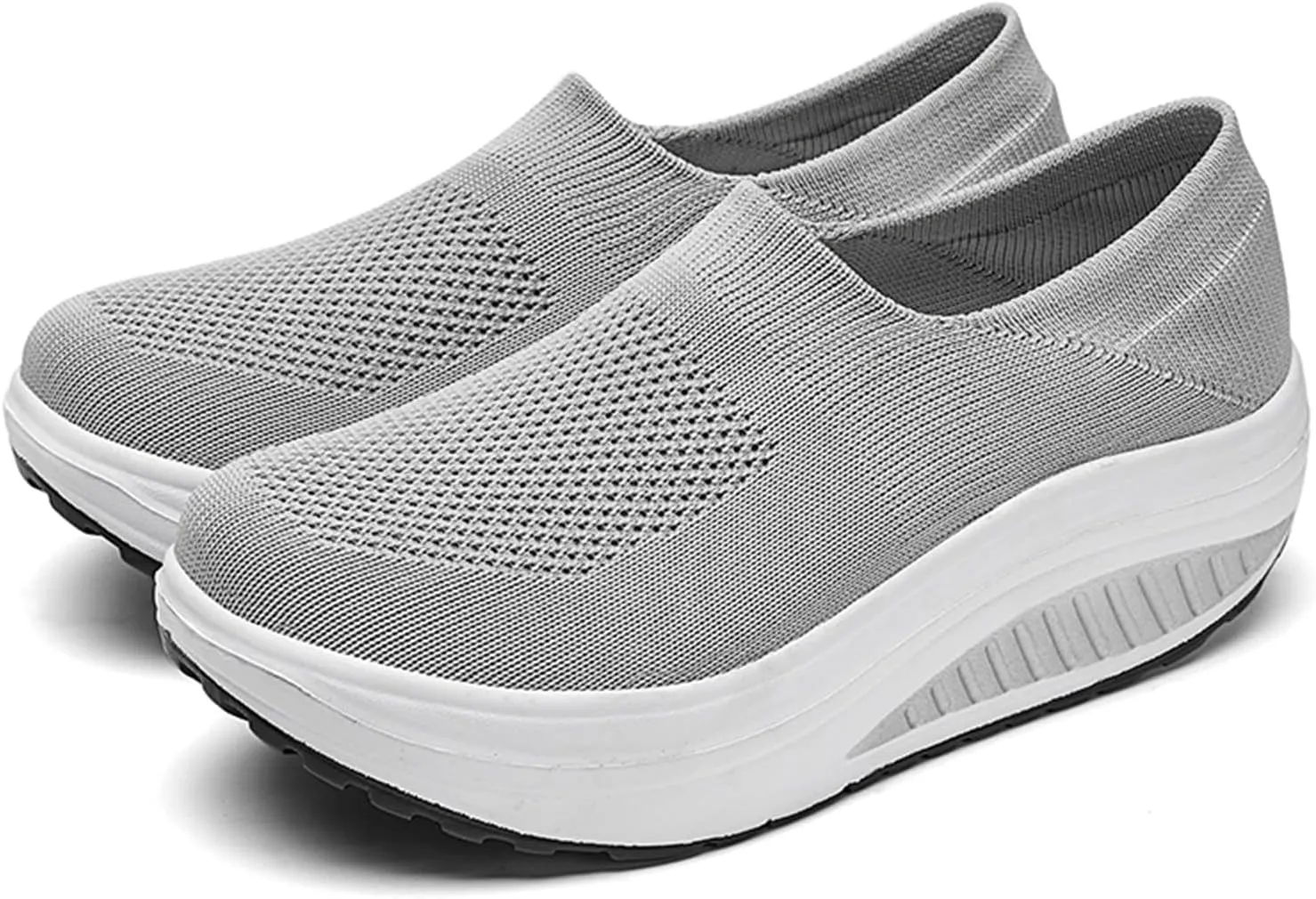 ZBYY Women's Wedge Running Shoes Comfort Slip On Athletic Tennis Walking Breathable Sneakers Fashion Wedges Shoes