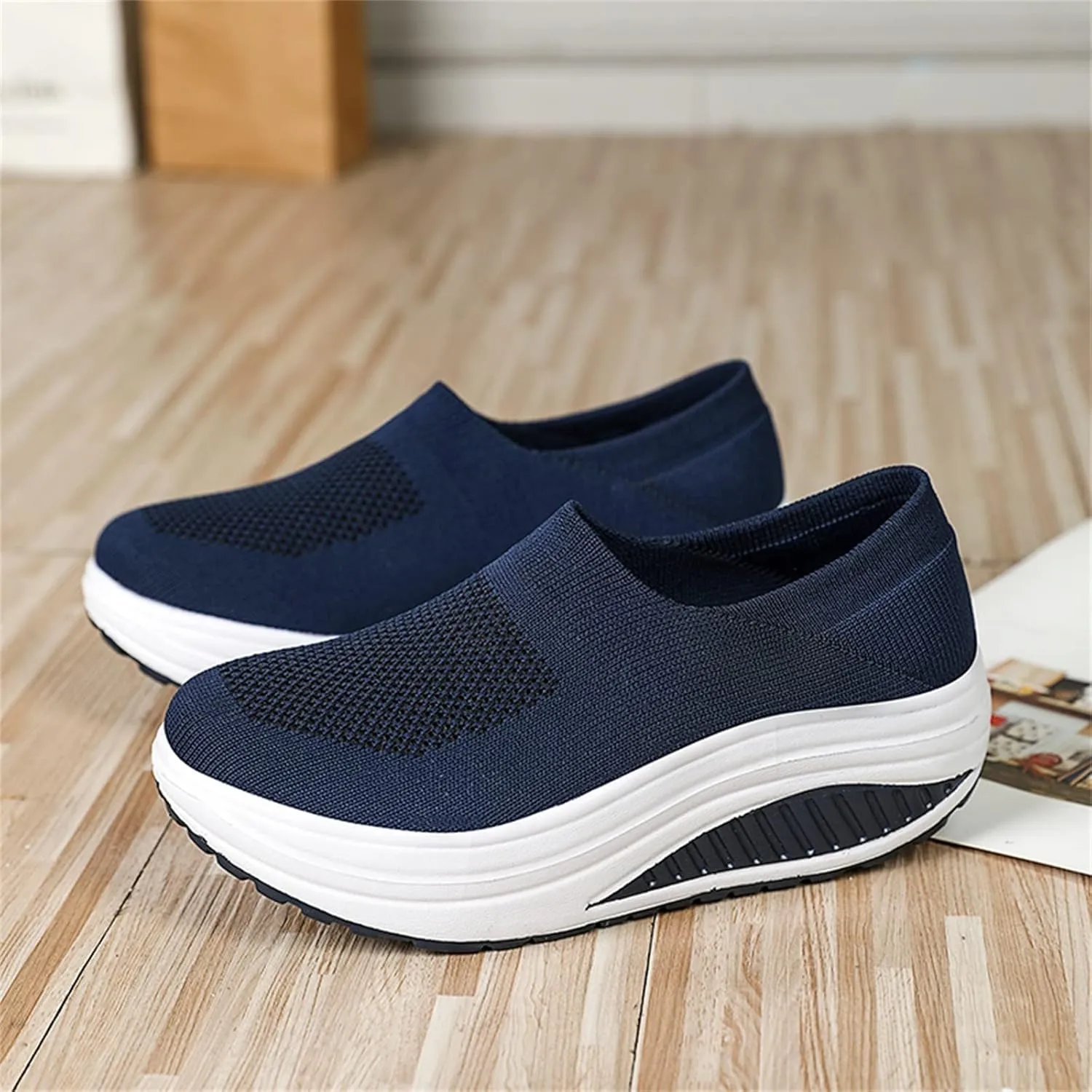 ZBYY Women's Wedge Running Shoes Comfort Slip On Athletic Tennis Walking Breathable Sneakers Fashion Wedges Shoes