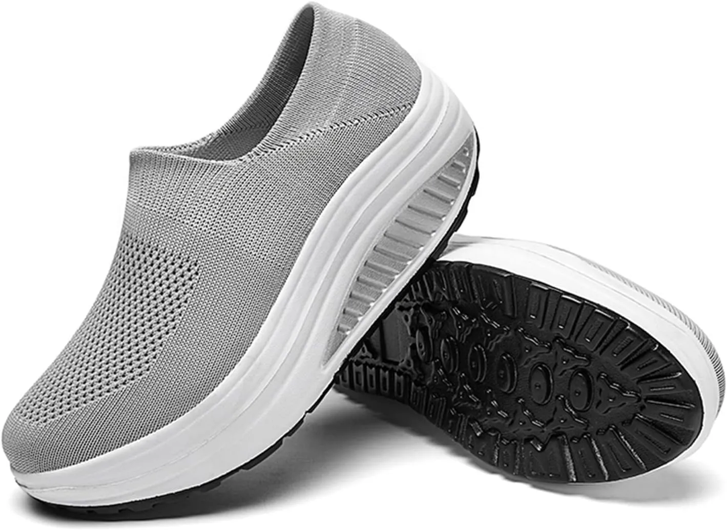ZBYY Women's Wedge Running Shoes Comfort Slip On Athletic Tennis Walking Breathable Sneakers Fashion Wedges Shoes