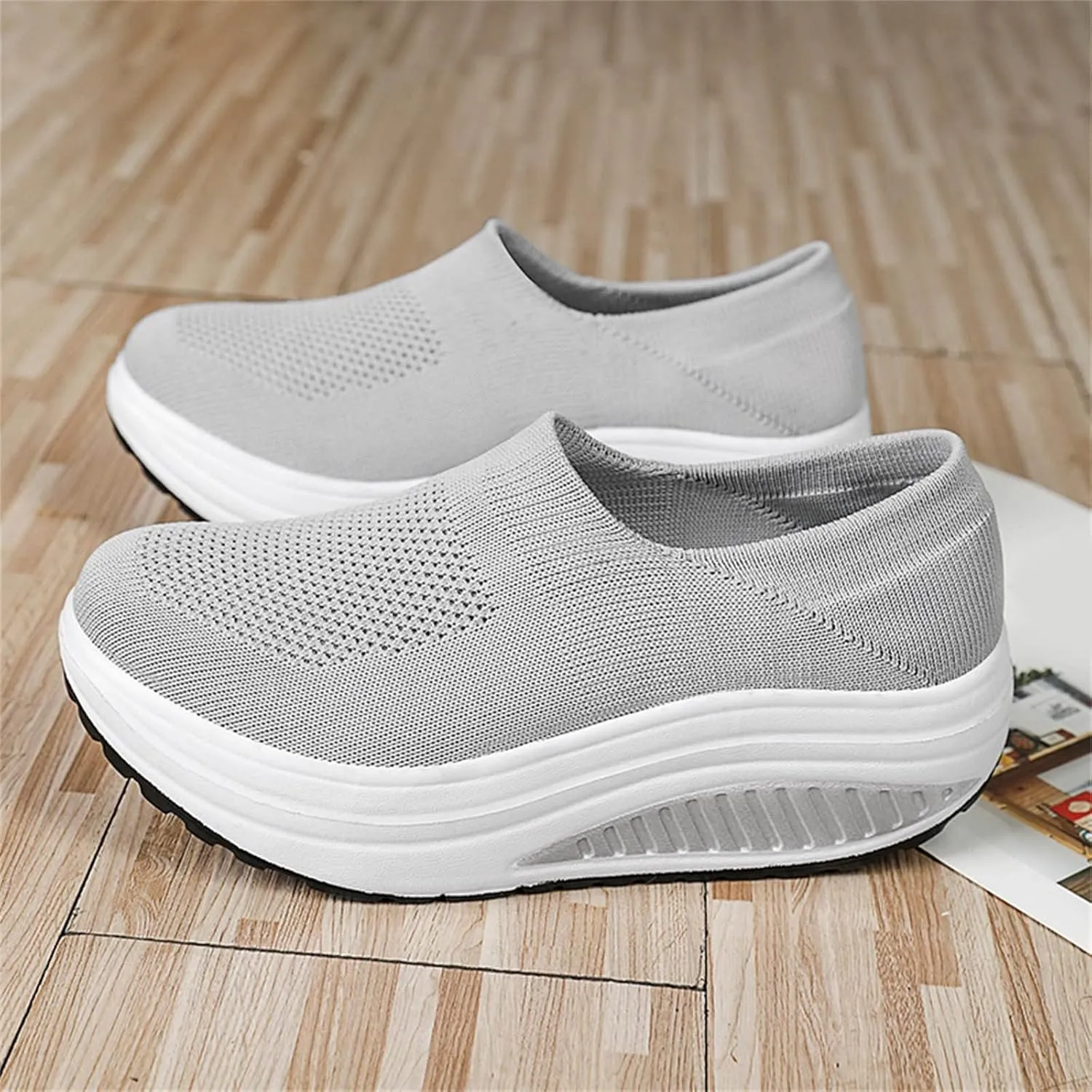 ZBYY Women's Wedge Running Shoes Comfort Slip On Athletic Tennis Walking Breathable Sneakers Fashion Wedges Shoes