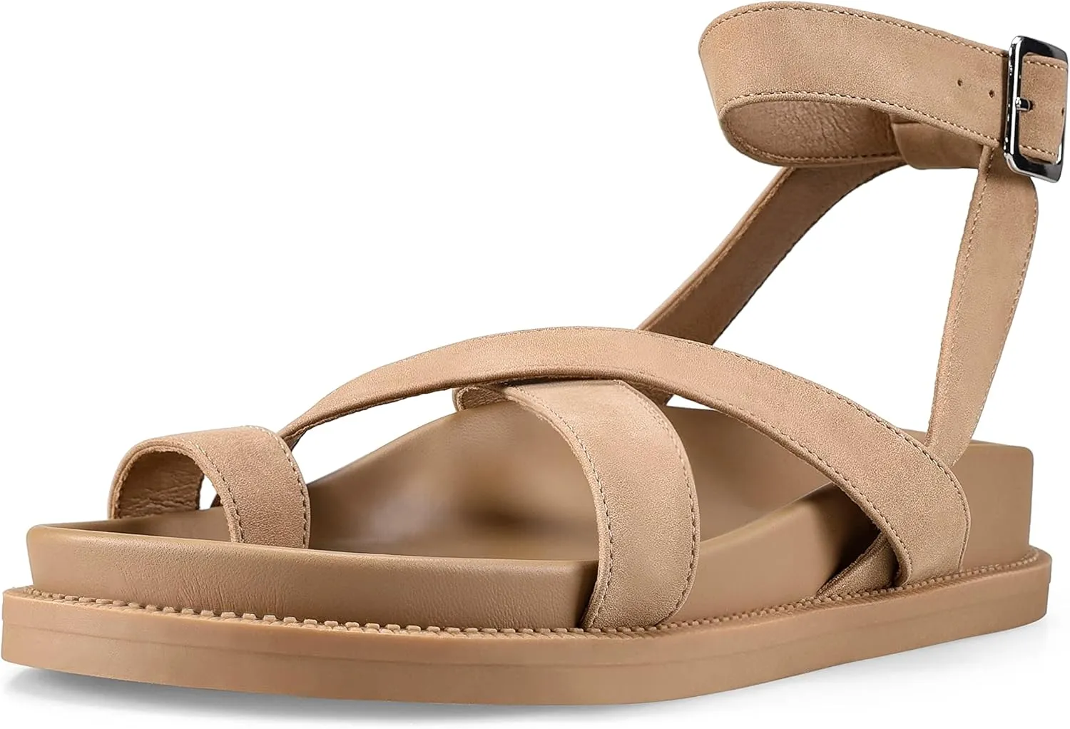 zero-sum Women's Gladiator Strap Sandals Comfort Footbed Fisherman Thong Cross Strappy Sandals