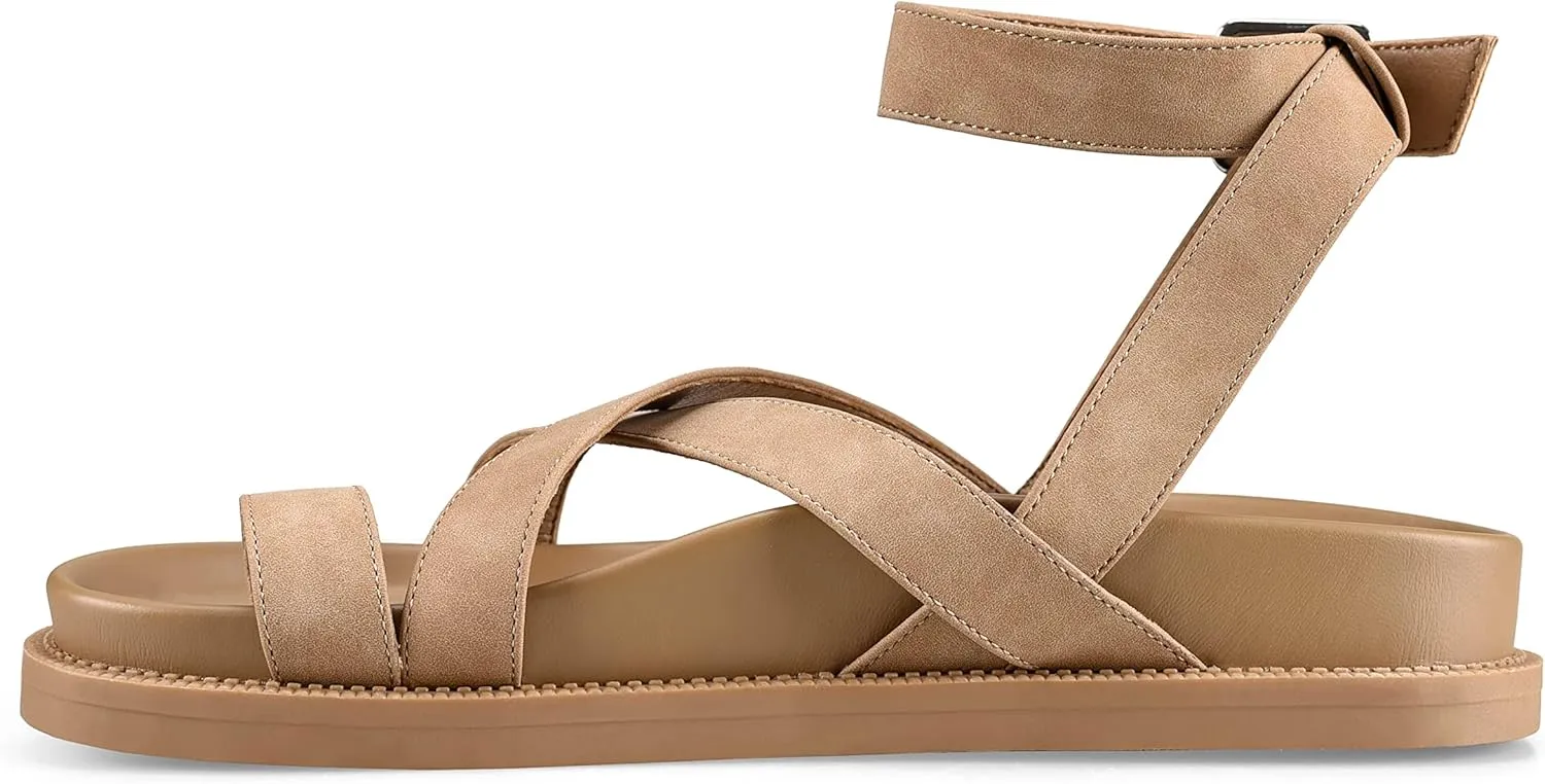 zero-sum Women's Gladiator Strap Sandals Comfort Footbed Fisherman Thong Cross Strappy Sandals