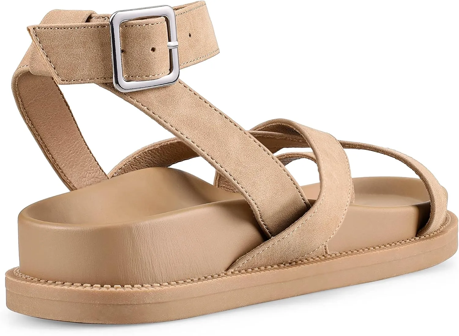 zero-sum Women's Gladiator Strap Sandals Comfort Footbed Fisherman Thong Cross Strappy Sandals