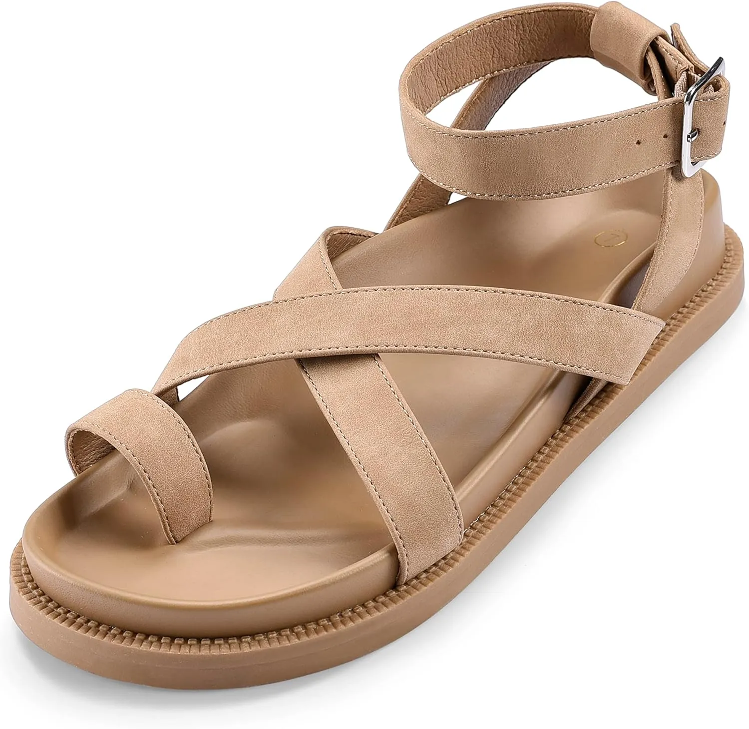 zero-sum Women's Gladiator Strap Sandals Comfort Footbed Fisherman Thong Cross Strappy Sandals