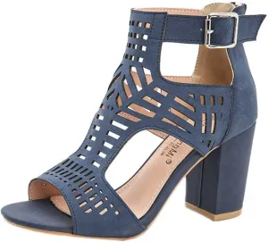 ZKXYFFS Chunky Heeled Sandals for Women Cutout Open Toe Summer Block Heels Ankle Strap Party Dress High Heeled Sandals