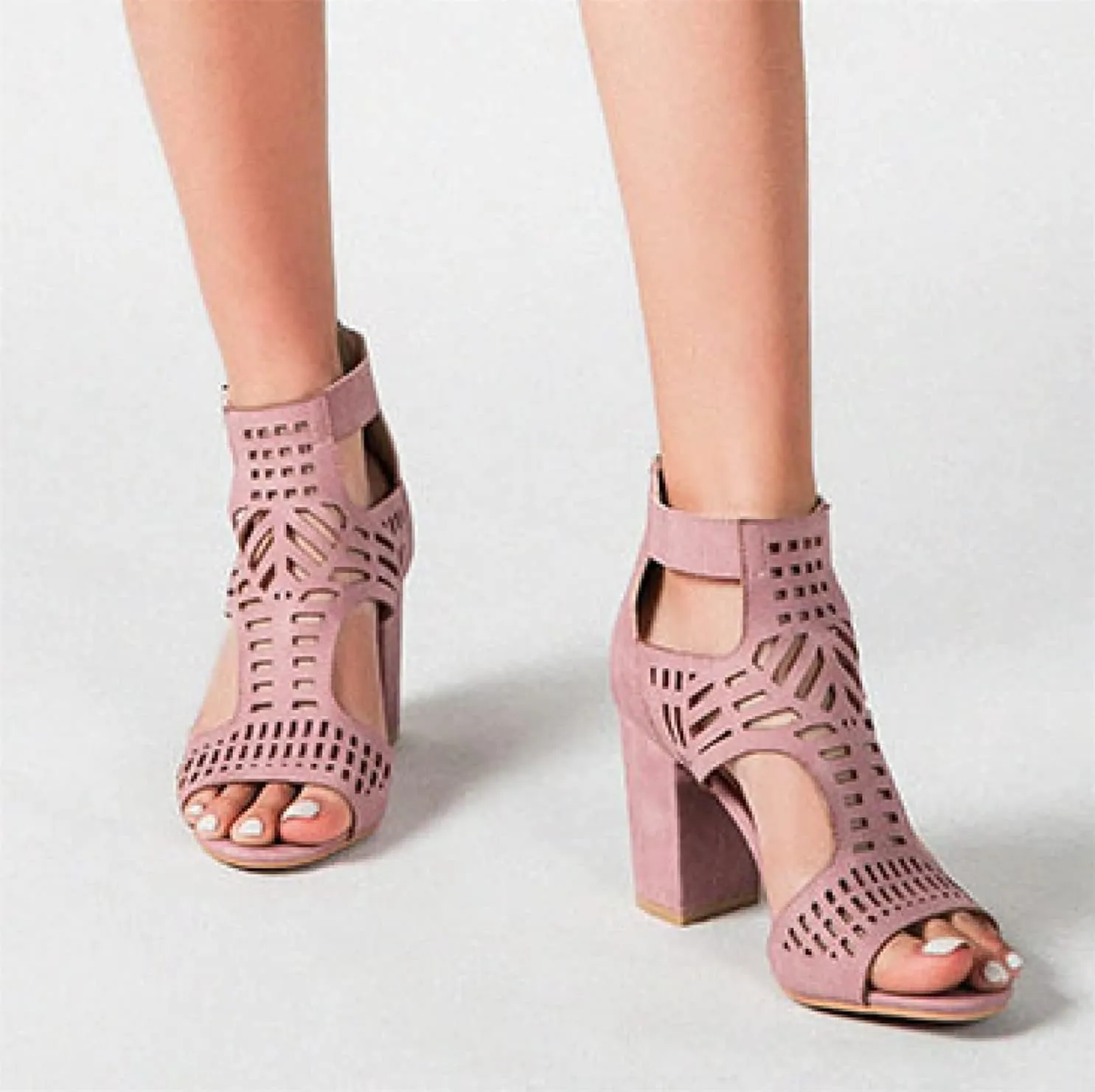 ZKXYFFS Chunky Heeled Sandals for Women Cutout Open Toe Summer Block Heels Ankle Strap Party Dress High Heeled Sandals