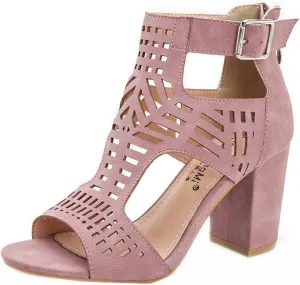 ZKXYFFS Chunky Heeled Sandals for Women Cutout Open Toe Summer Block Heels Ankle Strap Party Dress High Heeled Sandals