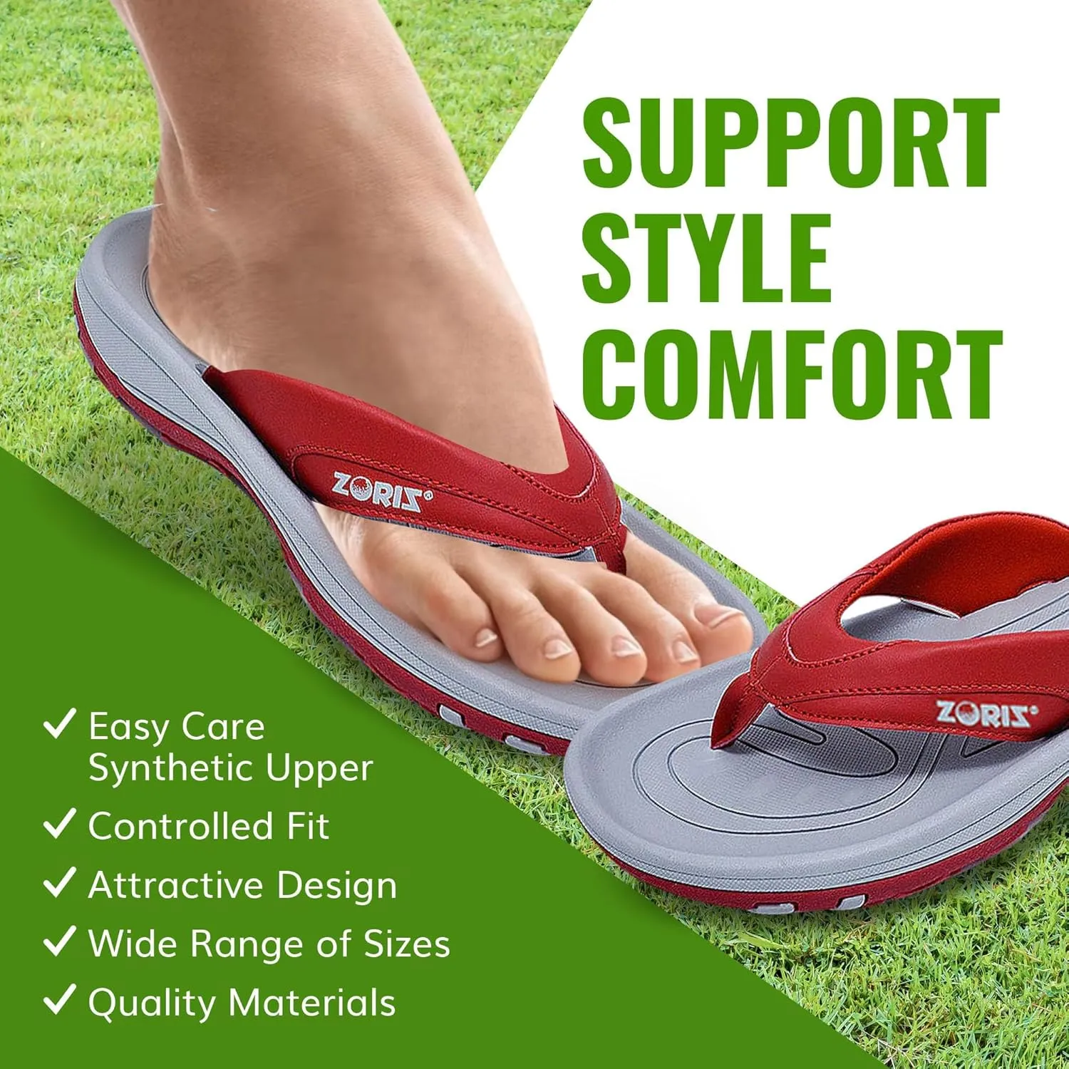 ZORIZ Golf Sandals for Women and Men, Golf Thong Flip Flops With Removable Soft Spikes, Golf Footwear With Deeper Heel Cup and Higher Sidewalls for Secure Comfort