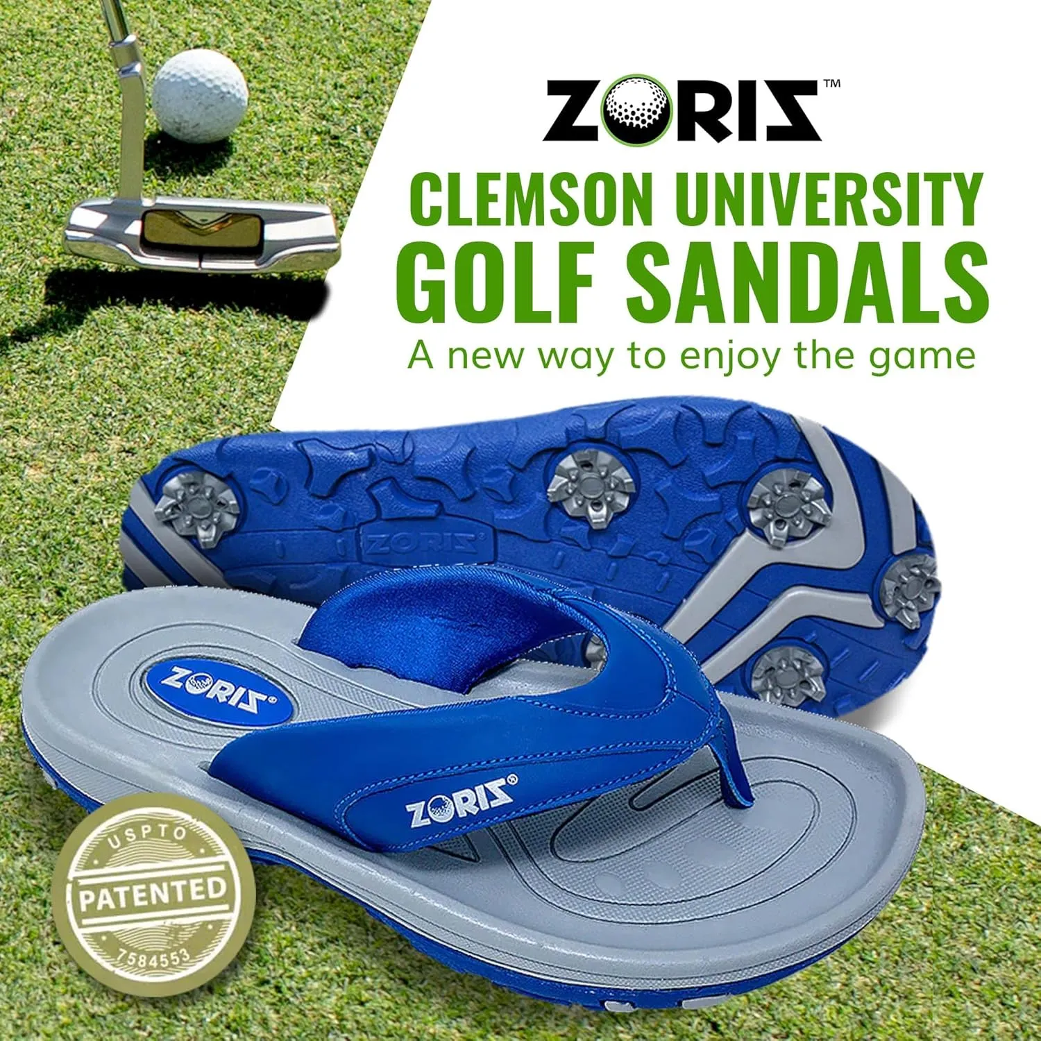 ZORIZ Golf Sandals for Women and Men, Golf Thong Flip Flops With Removable Soft Spikes, Golf Footwear With Deeper Heel Cup and Higher Sidewalls for Secure Comfort