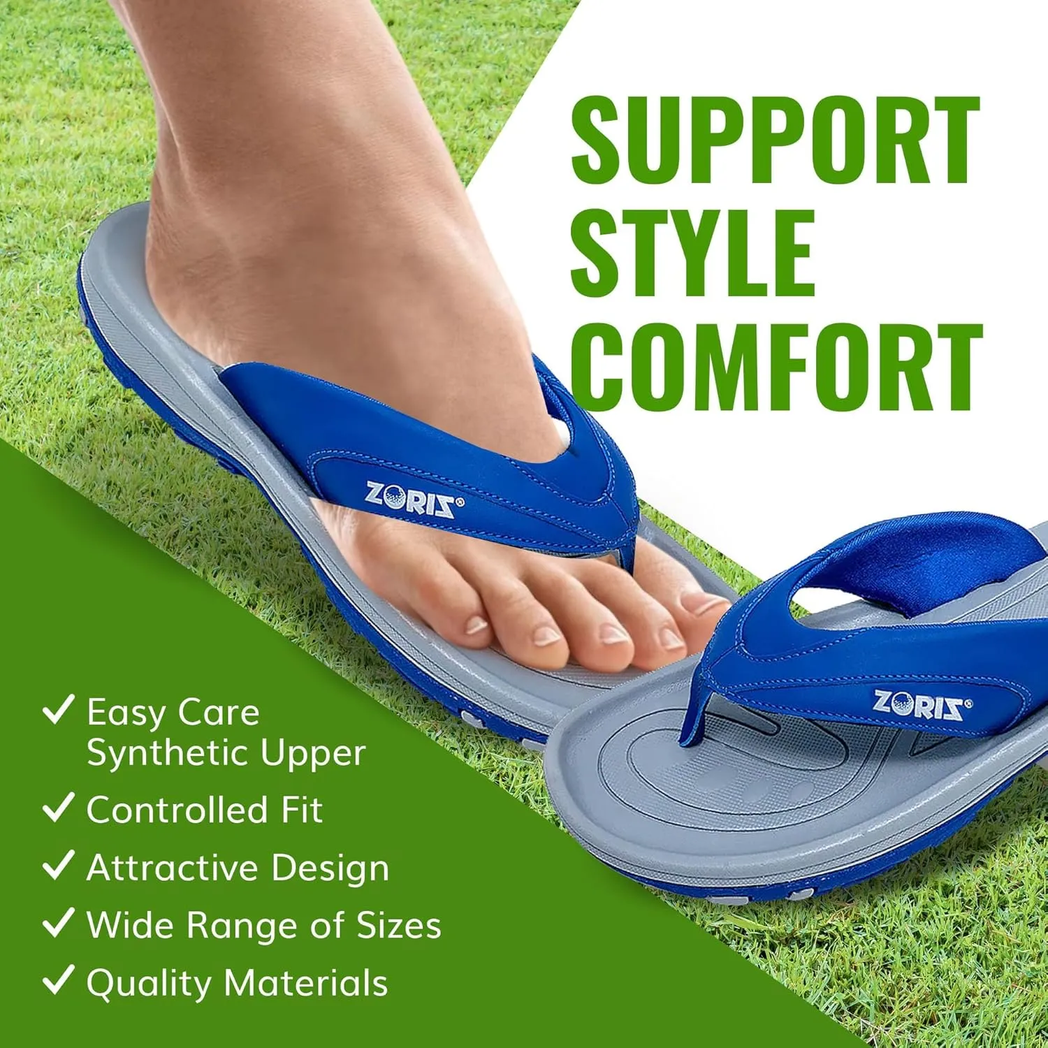 ZORIZ Golf Sandals for Women and Men, Golf Thong Flip Flops With Removable Soft Spikes, Golf Footwear With Deeper Heel Cup and Higher Sidewalls for Secure Comfort