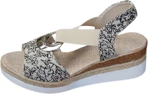 ZSpzx Women Wedge Sandals 2025,Boho Roman Retro Summer Vacation Slippers Comfortable Breathable Daily Wear Soft Cushion Slides Ankle Strap Indoor/Outdoor Arch Support Orthopedic Walking Footwear
